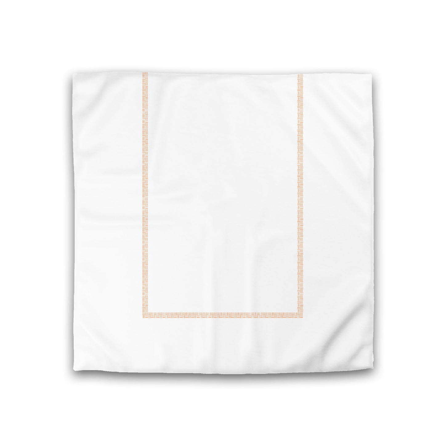 Off-white Cotton Sateen Duvet Cover, Orange Double Weave Motif Print, Classic Border, CSDU-1181-143, Double - 206 x 206 cm / 81 x 81 inches
