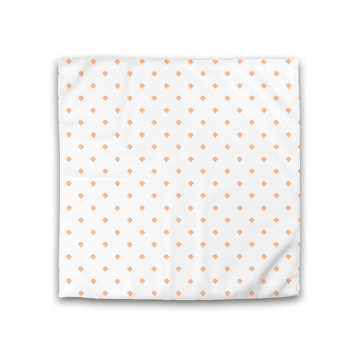 Off-white Cotton Sateen Duvet Cover, Orange Hand-painted Swizzle Motif Print, CSDU-1181-171, Double - 206 x 206 cm / 81 x 81 inches