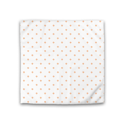 Off-white Cotton Sateen Duvet Cover, Orange Hand-painted Swizzle Motif Print, CSDU-1181-171, Double - 206 x 206 cm / 81 x 81 inches