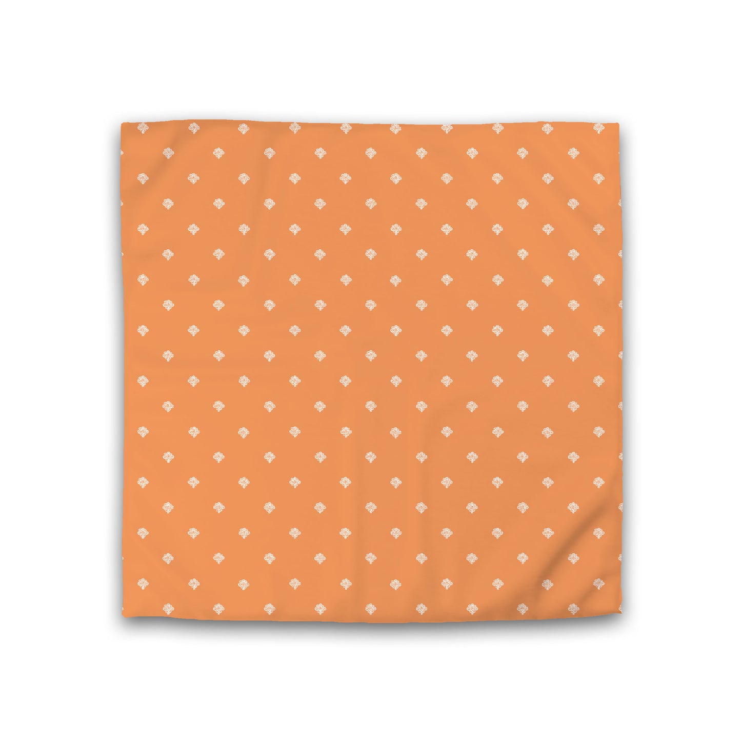 Orange Cotton Sateen Duvet Cover, Off-white Hand-painted Swizzle Motif Print, CSDU-1181-172, Double - 206 x 206 cm / 81 x 81 inches