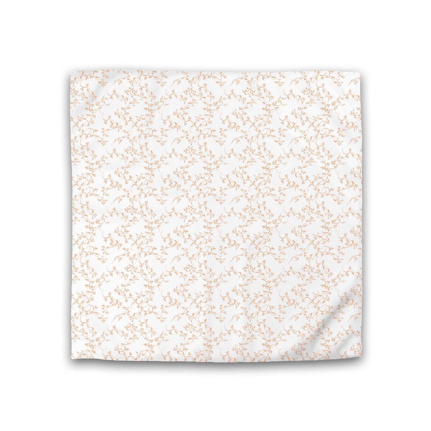 Off-white Cotton Sateen Duvet Cover, Orange Hand-painted Vine Print, CSDU-1181-181, Double - 206 x 206 cm / 81 x 81 inches
