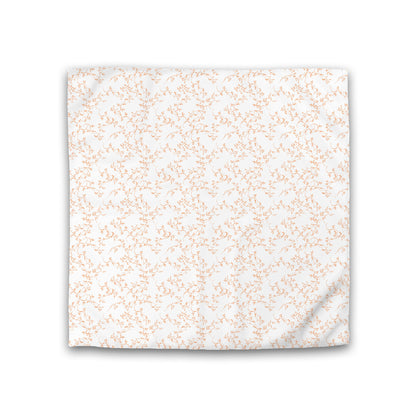 Off-white Cotton Sateen Duvet Cover, Orange Hand-painted Vine Print, CSDU-1181-181, Double - 206 x 206 cm / 81 x 81 inches