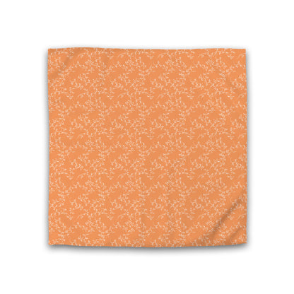 Orange Cotton Sateen Duvet Cover, Off-white Hand-painted Vine Print, CSDU-1181-182, Double - 206 x 206 cm / 81 x 81 inches