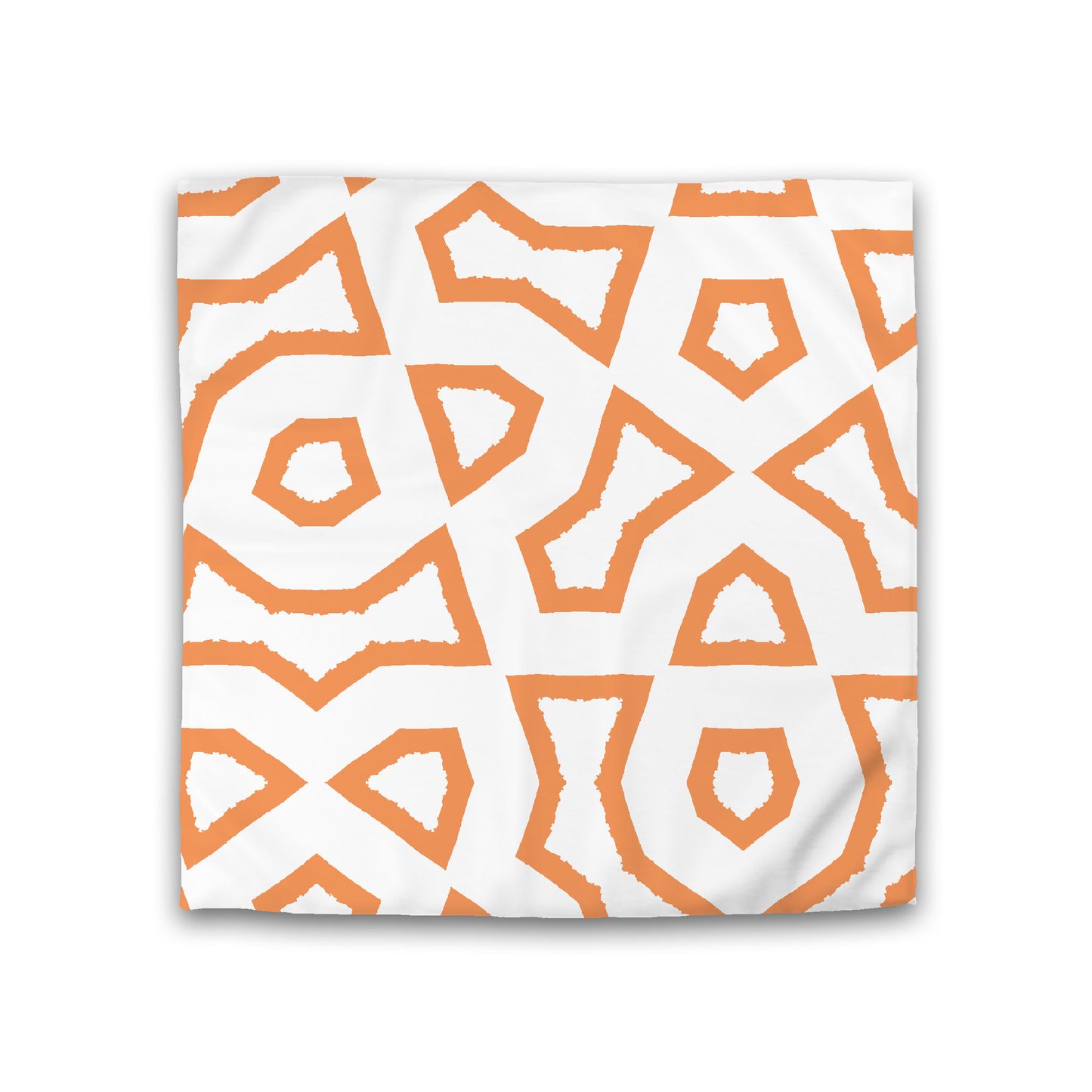 Off-white Cotton Sateen Duvet Cover, Bold Orange Graphic, CSDU-1181-391, Double - 206 x 206 cm / 81 x 81 inches
