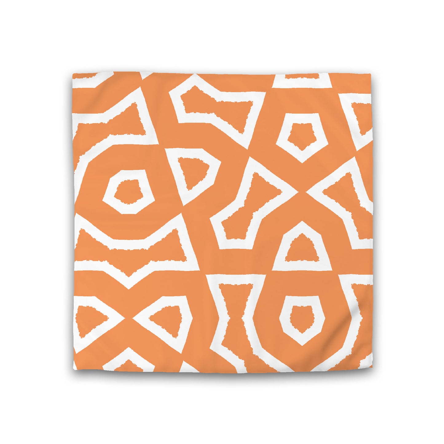 Orange Cotton Sateen Duvet Cover, Bold Off-white Graphic, CSDU-1181-392, Double - 206 x 206 cm / 81 x 81 inches