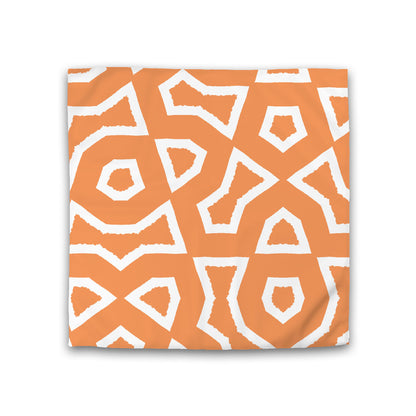 Orange Cotton Sateen Duvet Cover, Bold Off-white Graphic, CSDU-1181-392, Double - 206 x 206 cm / 81 x 81 inches