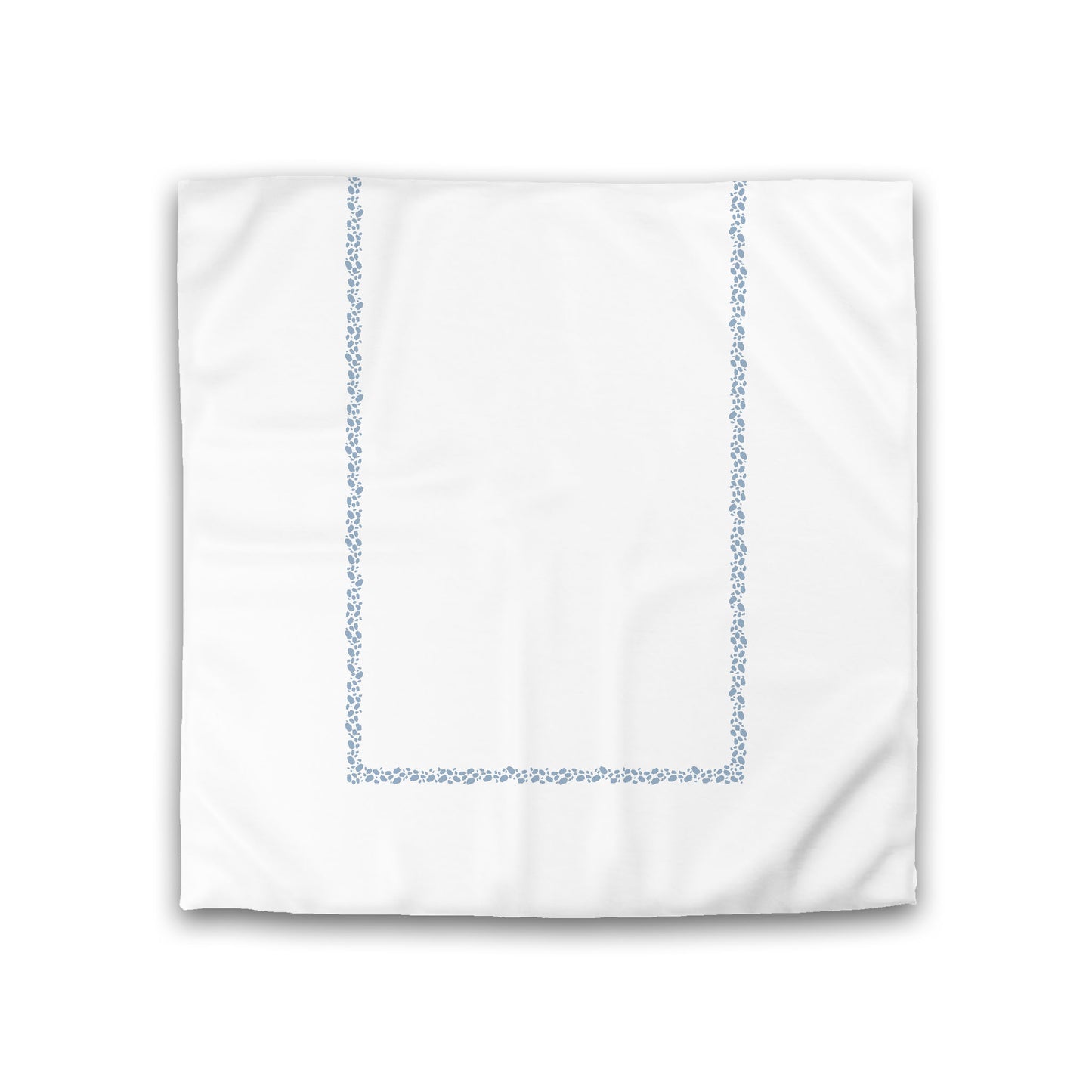 Off-white Cotton Sateen Duvet Cover, Blue Hand-painted Dab Motif Print, Classic Border, CSDU-1231-091, Double - 206 x 206 cm / 81 x 81 inches