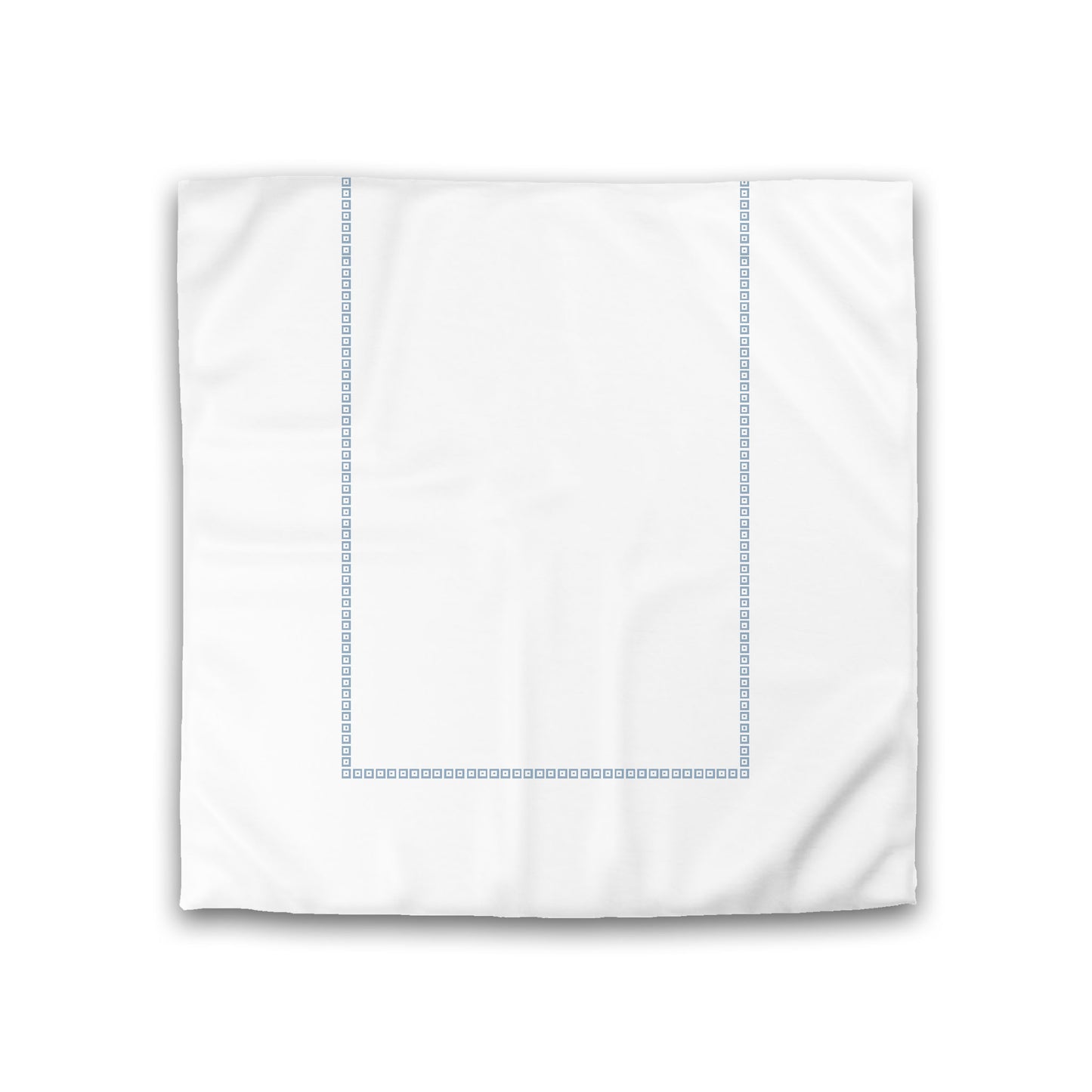 Off-white Cotton Sateen Duvet Cover, Blue Repeating Square Motif Print, Classic Border, CSDU-1231-121, Double - 206 x 206 cm / 81 x 81 inches