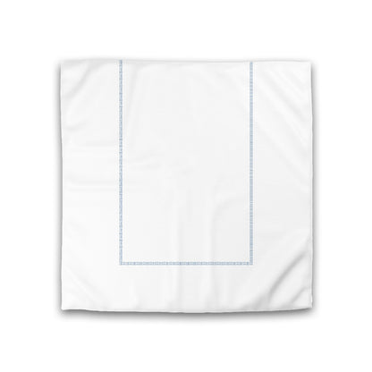 Off-white Cotton Sateen Duvet Cover, Blue Single Weave Motif Print, Classic Border, CSDU-1231-141, Double - 206 x 206 cm / 81 x 81 inches