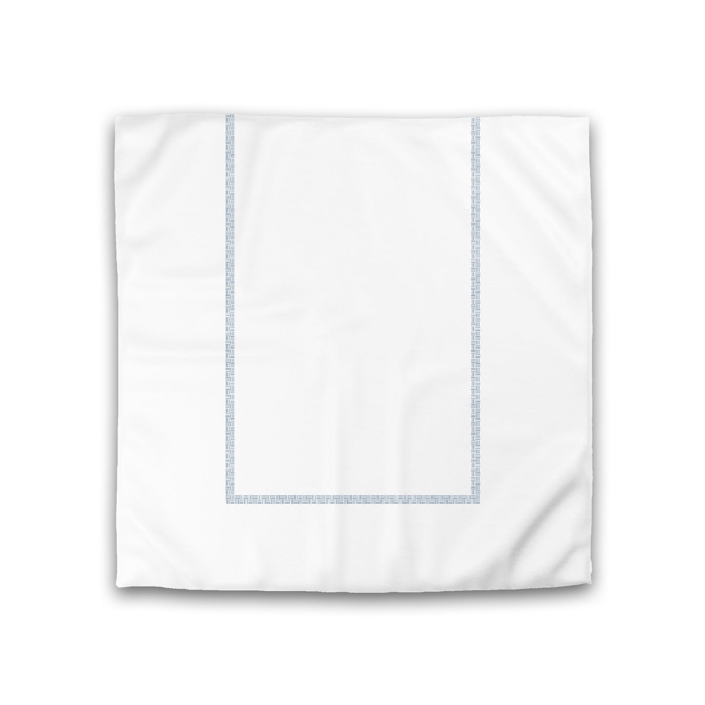 Off-white Cotton Sateen Duvet Cover, Blue Double Weave Motif Print, Classic Border, CSDU-1231-143, Double - 206 x 206 cm / 81 x 81 inches
