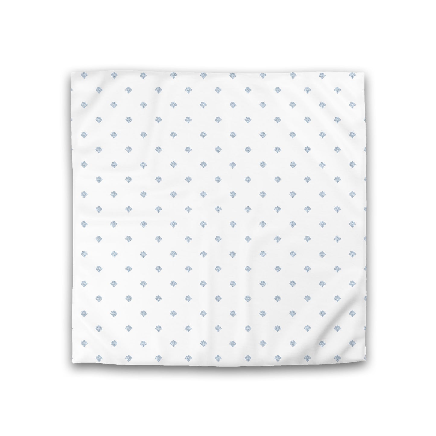 Off-white Cotton Sateen Duvet Cover, Blue Hand-painted Swizzle Motif Print, CSDU-1231-171, Double - 206 x 206 cm / 81 x 81 inches