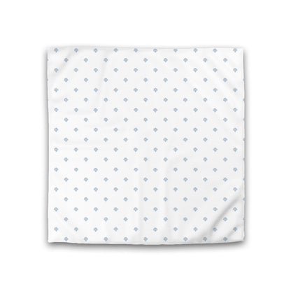 Off-white Cotton Sateen Duvet Cover, Blue Hand-painted Swizzle Motif Print, CSDU-1231-171, Double - 206 x 206 cm / 81 x 81 inches