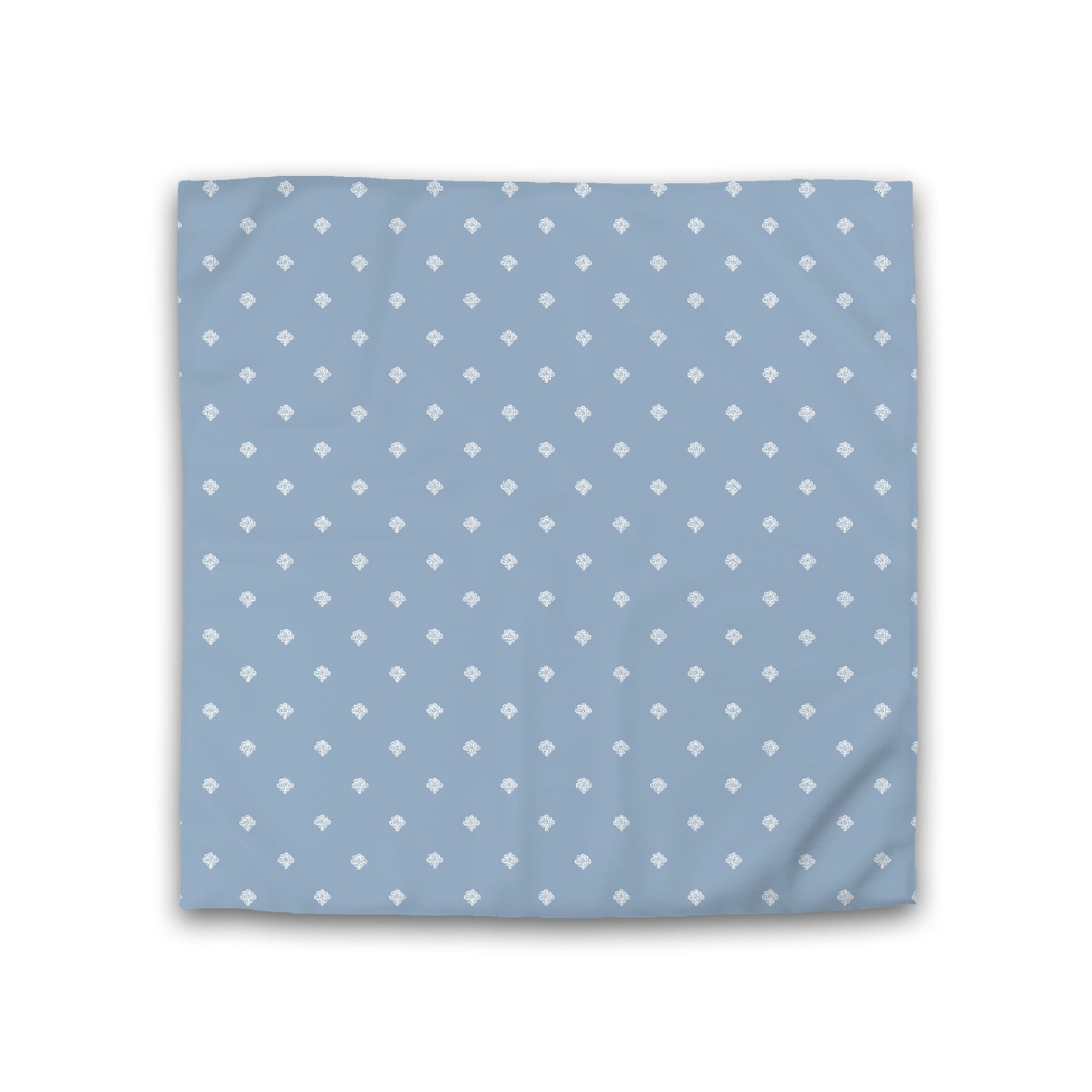 Blue Cotton Sateen Duvet Cover, Off-white Hand-painted Swizzle Motif Print, CSDU-1231-172, Double - 206 x 206 cm / 81 x 81 inches