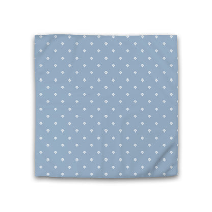 Blue Cotton Sateen Duvet Cover, Off-white Hand-painted Swizzle Motif Print, CSDU-1231-172, Double - 206 x 206 cm / 81 x 81 inches