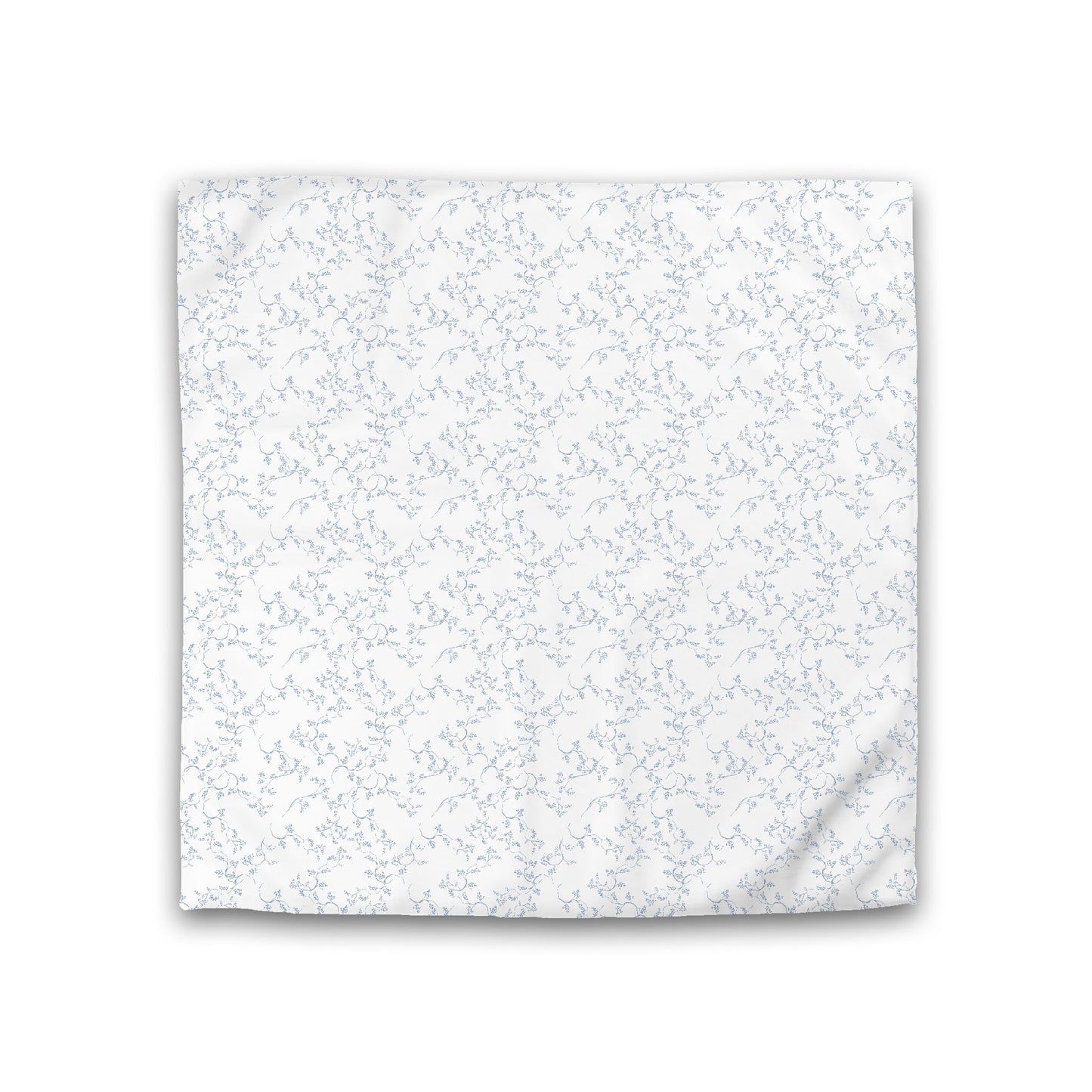 Off-white Cotton Sateen Duvet Cover, Blue Hand-painted Vine Print, CSDU-1231-181, Double - 206 x 206 cm / 81 x 81 inches