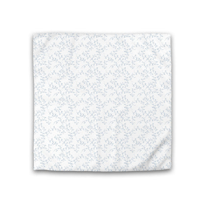 Off-white Cotton Sateen Duvet Cover, Blue Hand-painted Vine Print, CSDU-1231-181, Double - 206 x 206 cm / 81 x 81 inches