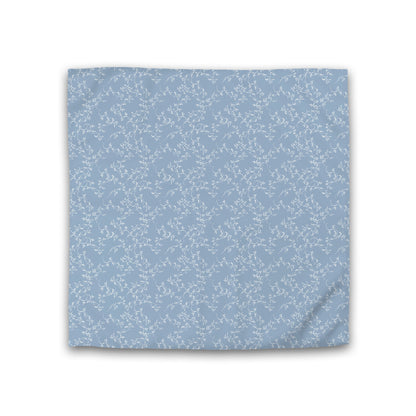 Blue Cotton Sateen Duvet Cover, Off-white Hand-painted Vine Print, CSDU-1231-182, Double - 206 x 206 cm / 81 x 81 inches