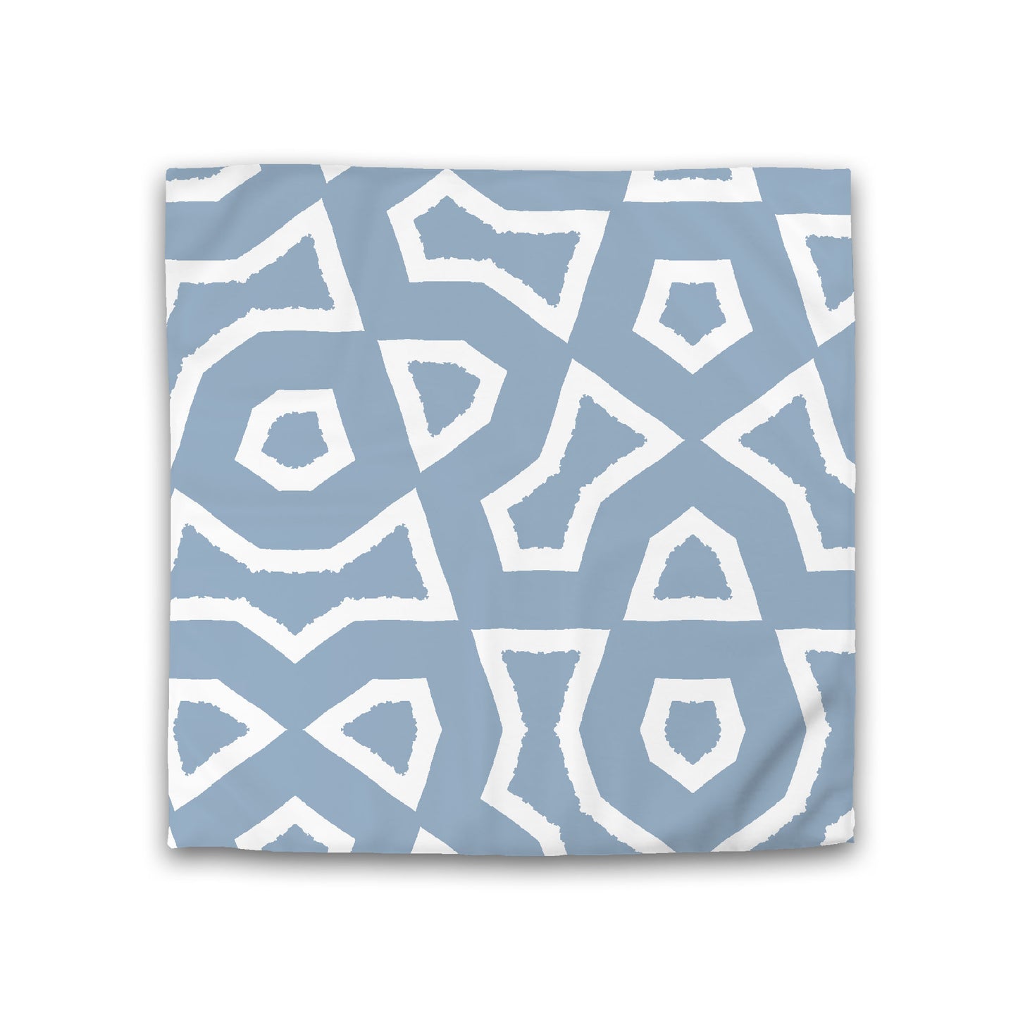 Blue Cotton Sateen Duvet Cover, Bold Off-white Graphic, CSDU-1231-392, Double - 206 x 206 cm / 81 x 81 inches