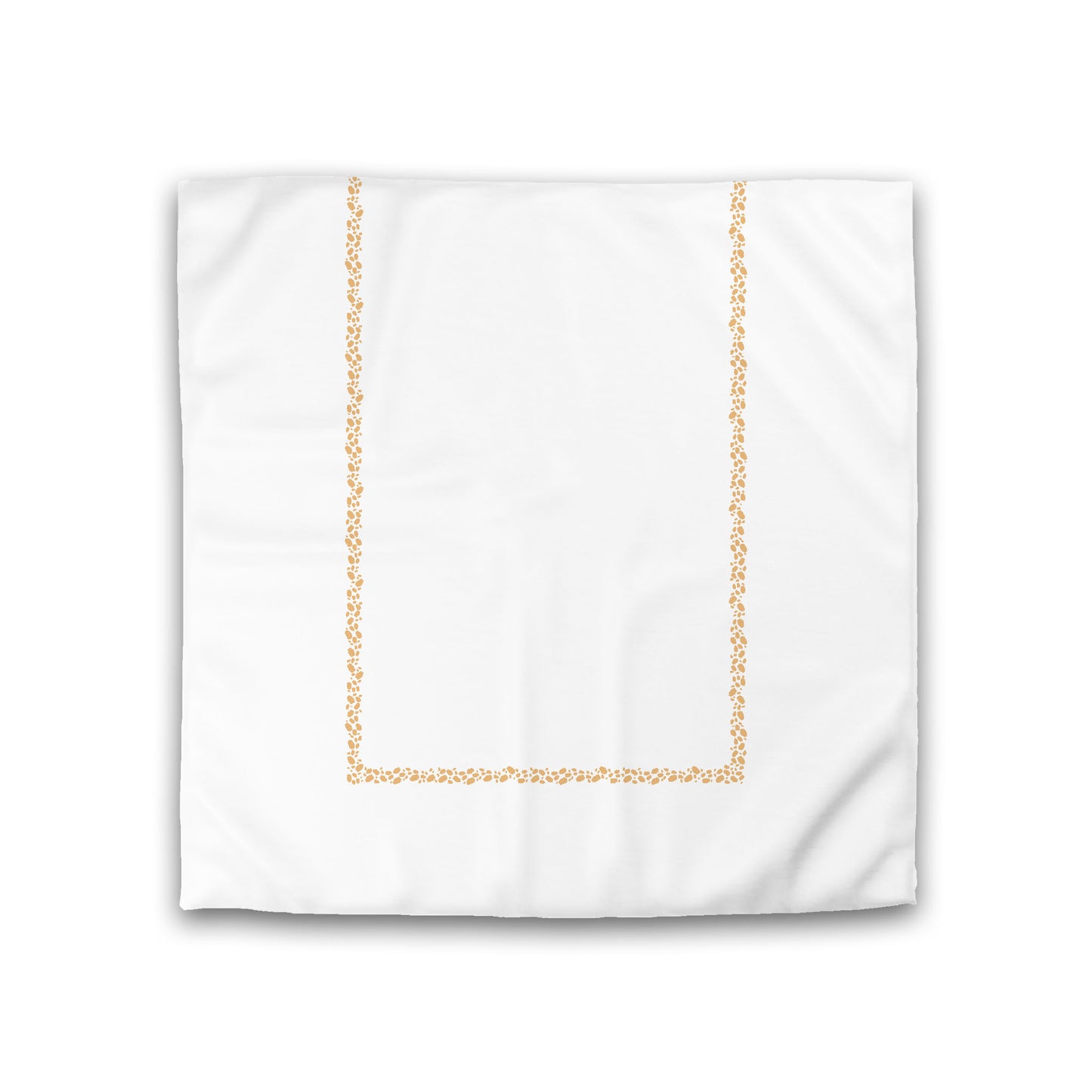 Off-white Cotton Sateen Duvet Cover, Pale Orange Hand-painted Dab Motif Print, Classic Border, CSDU-1232-091, Double - 206 x 206 cm / 81 x 81 inches