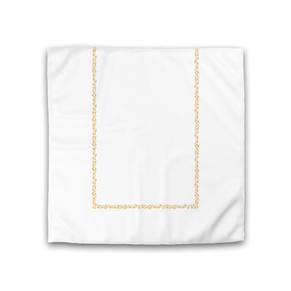 Off-white Cotton Sateen Duvet Cover, Pale Orange Hand-painted Dab Motif Print, Classic Border, CSDU-1232-091, Double - 206 x 206 cm / 81 x 81 inches