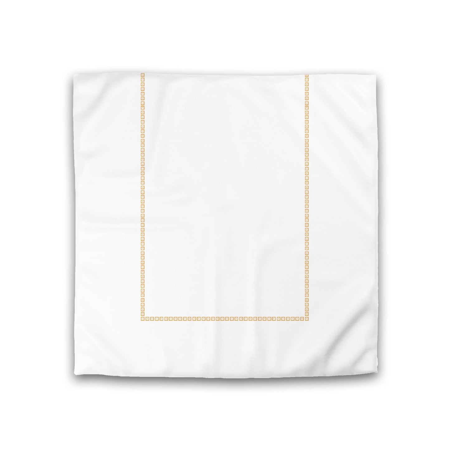 Off-white Cotton Sateen Duvet Cover, Pale Orange Repeating Square Motif Print, Classic Border, CSDU-1232-121, Double - 206 x 206 cm / 81 x 81 inches