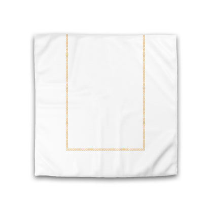 Off-white Cotton Sateen Duvet Cover, Pale Orange Repeating Square Motif Print, Classic Border, CSDU-1232-121, Double - 206 x 206 cm / 81 x 81 inches