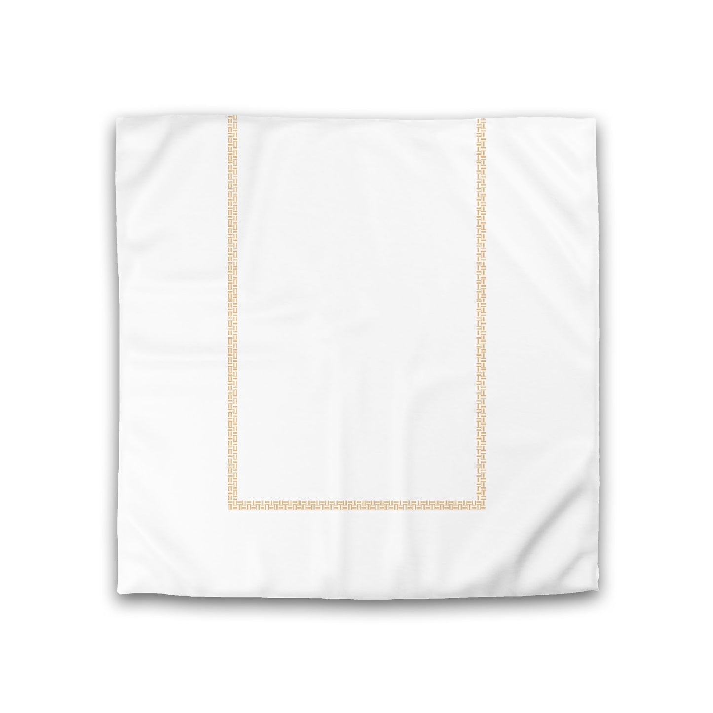 Off-white Cotton Sateen Duvet Cover, Pale Orange Double Weave Motif Print, Classic Border, CSDU-1232-143, Double - 206 x 206 cm / 81 x 81 inches