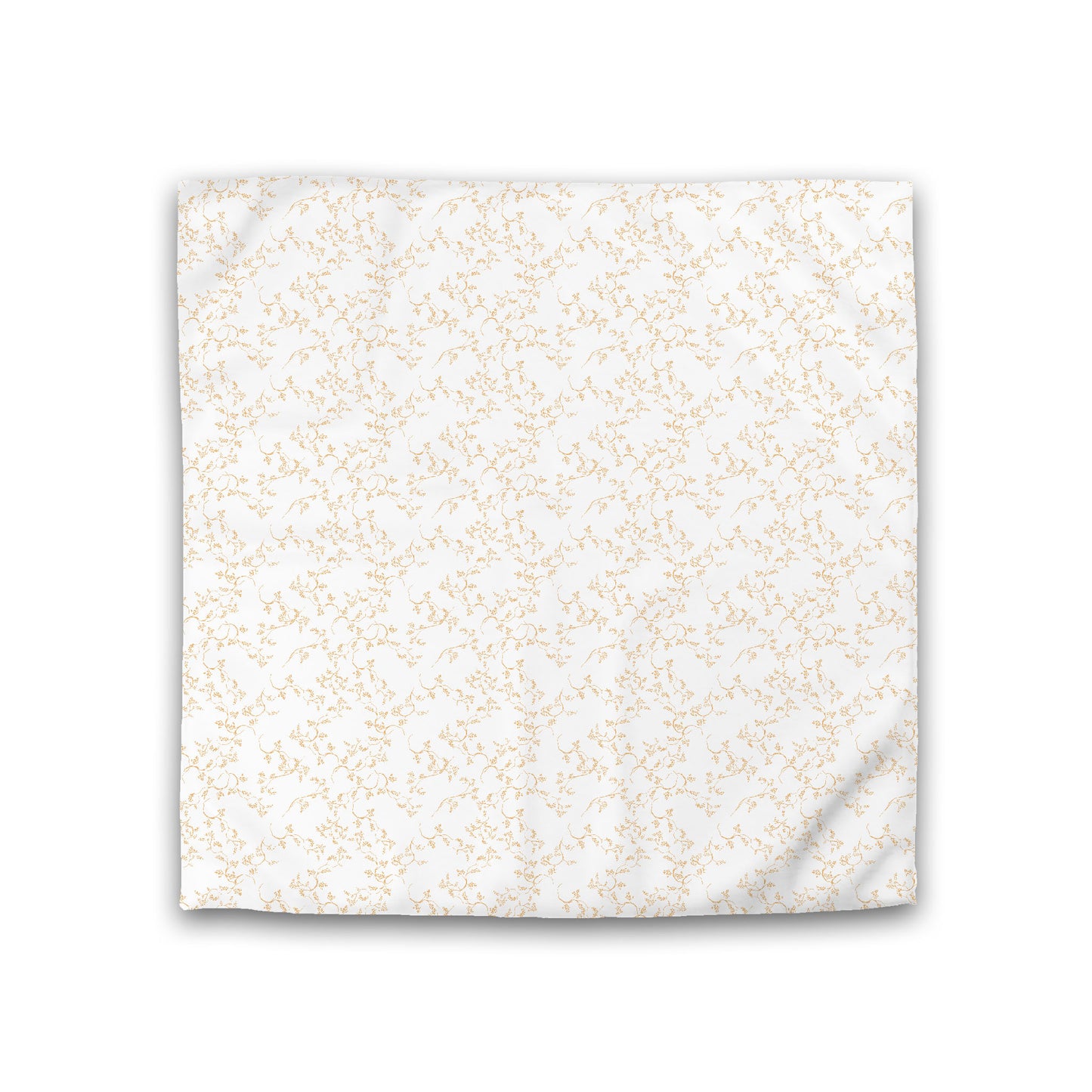 Off-white Cotton Sateen Duvet Cover, Pale Orange Hand-painted Vine Print, CSDU-1232-181, Double - 206 x 206 cm / 81 x 81 inches