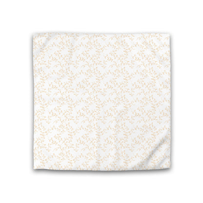 Off-white Cotton Sateen Duvet Cover, Pale Orange Hand-painted Vine Print, CSDU-1232-181, Double - 206 x 206 cm / 81 x 81 inches