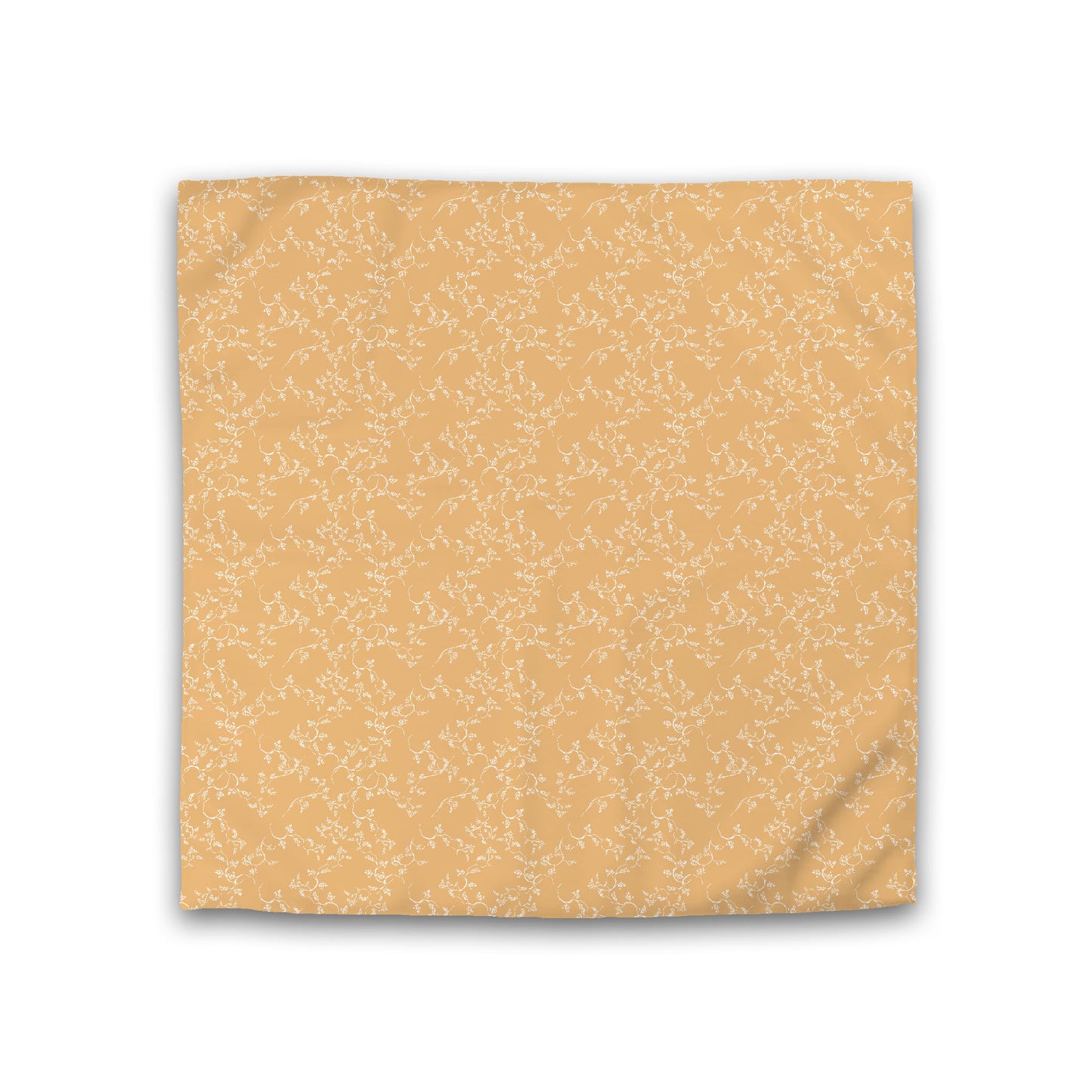 Pale Orange Cotton Sateen Duvet Cover, Off-white Hand-painted Vine Print, CSDU-1232-182, Double - 206 x 206 cm / 81 x 81 inches