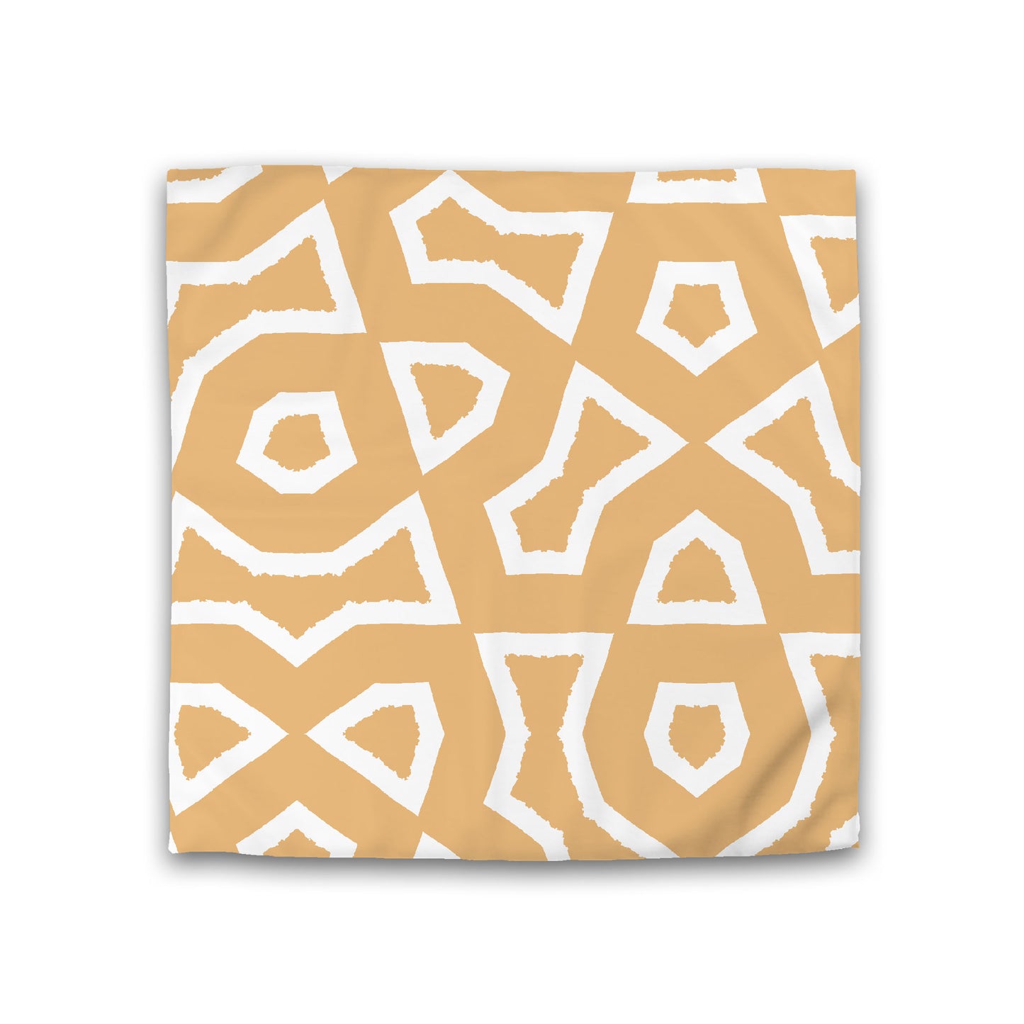 Pale Orange Cotton Sateen Duvet Cover, Bold Off-white Graphic, CSDU-1232-392, Double - 206 x 206 cm / 81 x 81 inches