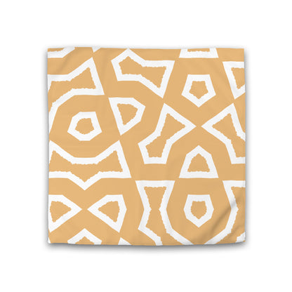Pale Orange Cotton Sateen Duvet Cover, Bold Off-white Graphic, CSDU-1232-392, Double - 206 x 206 cm / 81 x 81 inches