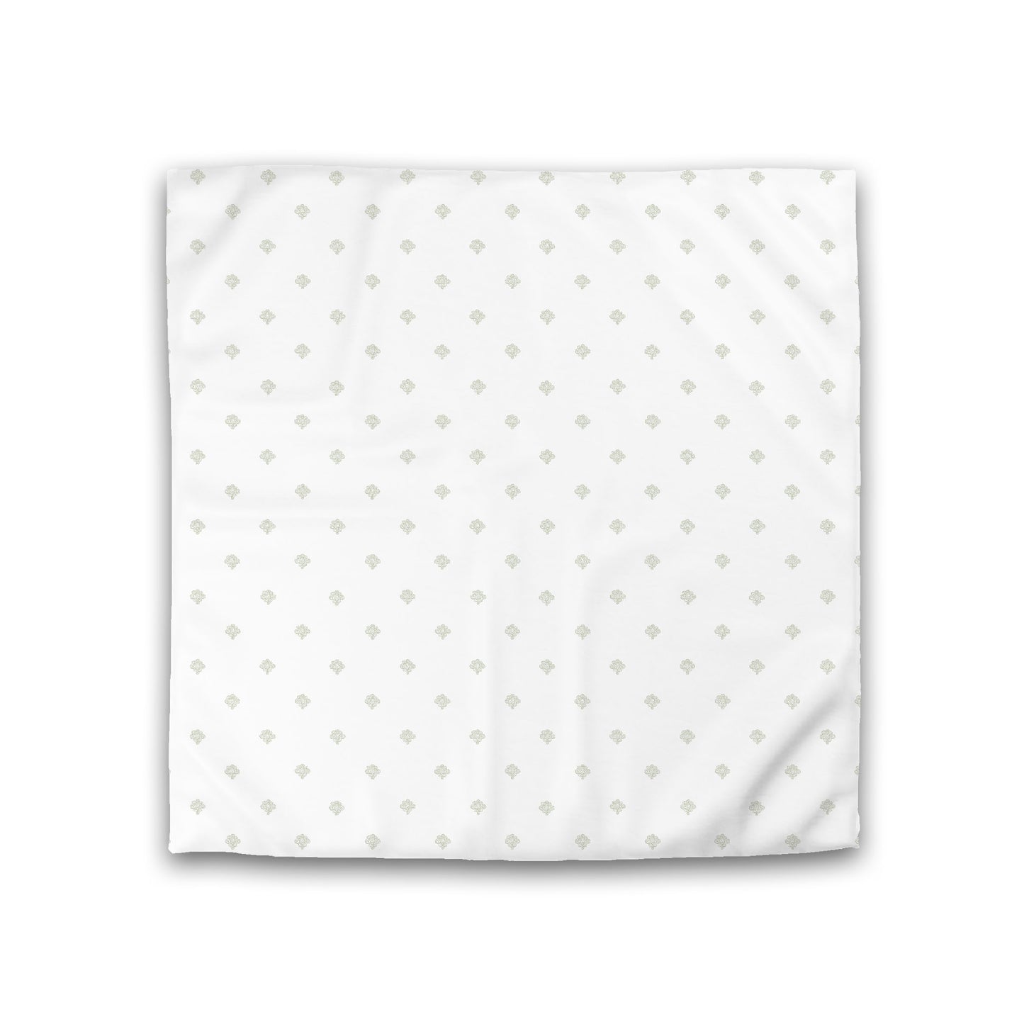 Off-white Cotton Sateen Duvet Cover, Pale Green Hand-painted Swizzle Motif Print, CSDU-1241-171, Double - 206 x 206 cm / 81 x 81 inches
