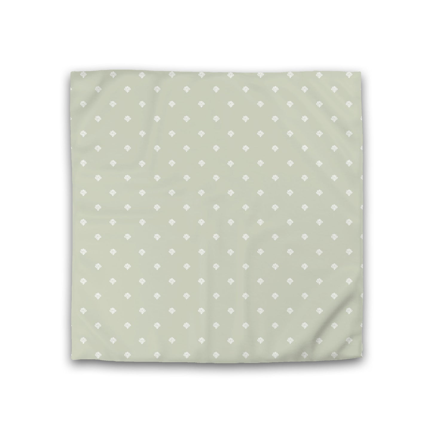 Pale Green Cotton Sateen Duvet Cover, Off-white Hand-painted Swizzle Motif Print, CSDU-1241-172, Double - 206 x 206 cm / 81 x 81 inches