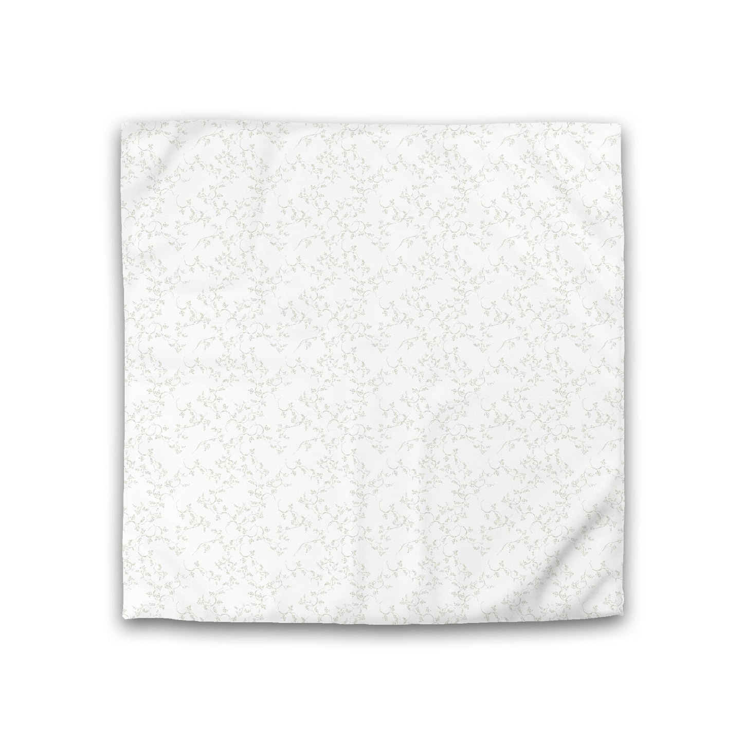 Off-white Cotton Sateen Duvet Cover, Pale Green Hand-painted Vine Print, CSDU-1241-181, Double - 206 x 206 cm / 81 x 81 inches