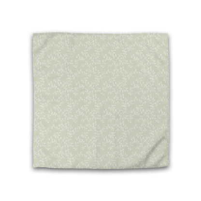 Pale Green Cotton Sateen Duvet Cover, Off-white Hand-painted Vine Print, CSDU-1241-182, Double - 206 x 206 cm / 81 x 81 inches