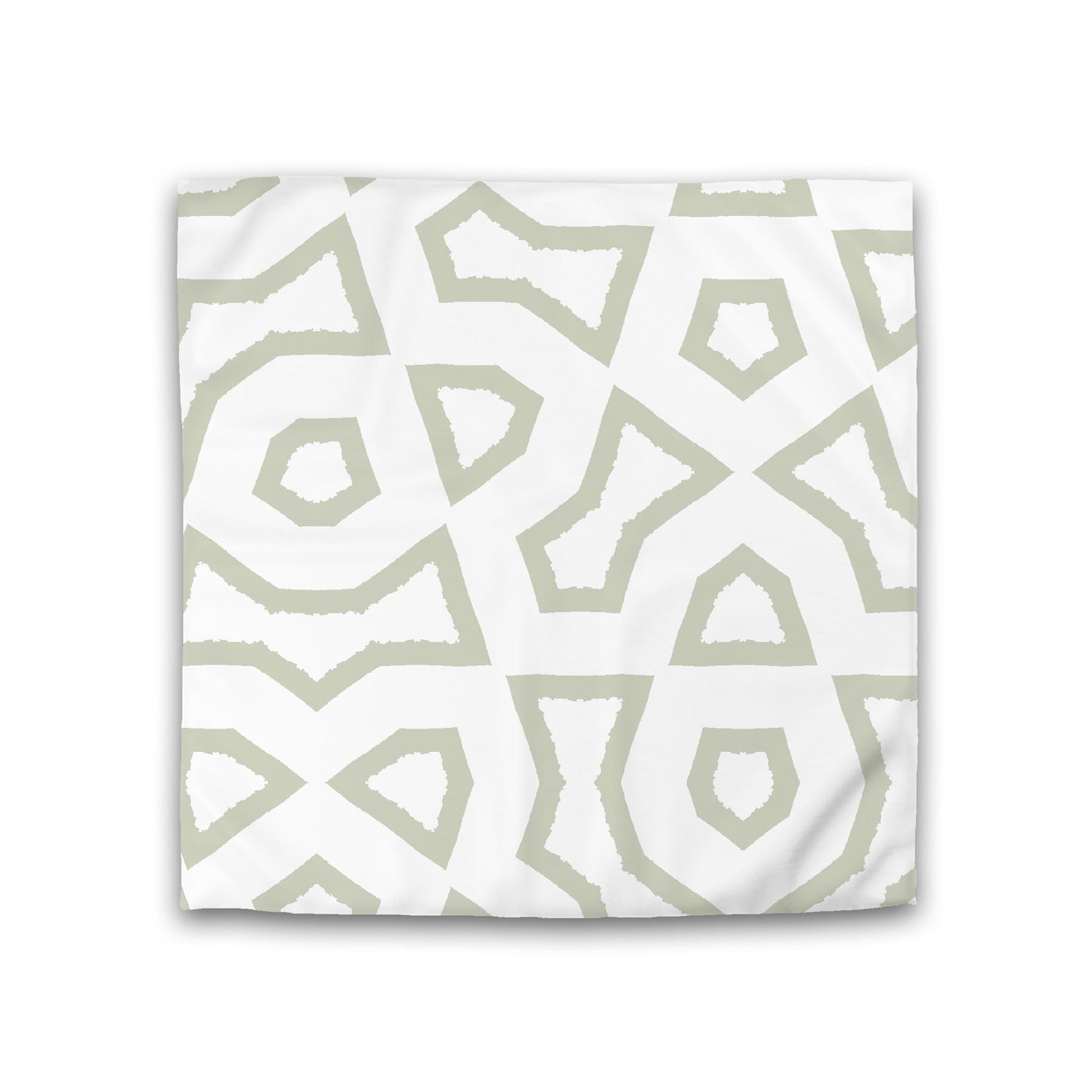 Off-white Cotton Sateen Duvet Cover, Bold Pale Green Graphic, CSDU-1241-391, Double - 206 x 206 cm / 81 x 81 inches