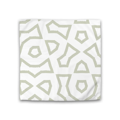 Off-white Cotton Sateen Duvet Cover, Bold Pale Green Graphic, CSDU-1241-391, Double - 206 x 206 cm / 81 x 81 inches