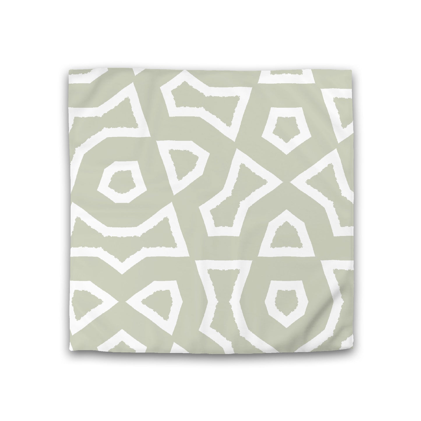 Pale Green Cotton Sateen Duvet Cover, Bold Off-white Graphic, CSDU-1241-392, Double - 206 x 206 cm / 81 x 81 inches