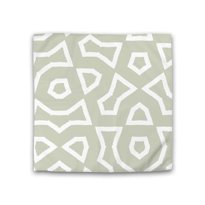 Pale Green Cotton Sateen Duvet Cover, Bold Off-white Graphic, CSDU-1241-392, Double - 206 x 206 cm / 81 x 81 inches