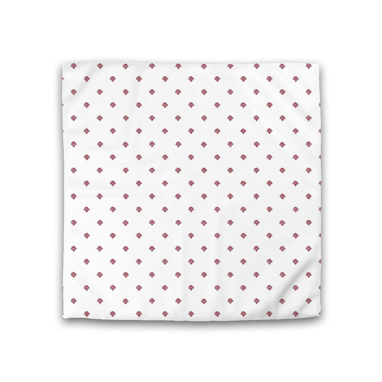 Off-White Cotton Sateen Duvet Cover, Burgundy Red Hand-painted Swizzle Motif Print, CSDU-1281-171, Double - 206 x 206 cm / 81 x 81 inches
