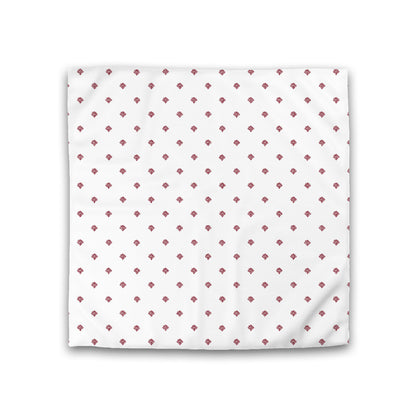 Off-White Cotton Sateen Duvet Cover, Burgundy Red Hand-painted Swizzle Motif Print, CSDU-1281-171, Double - 206 x 206 cm / 81 x 81 inches