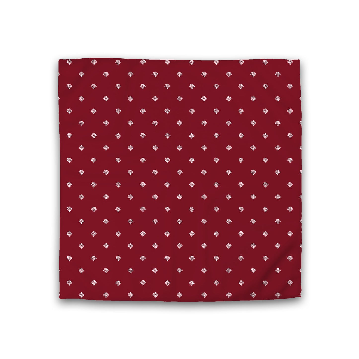 Burgundy Red Cotton Sateen Duvet Cover, Off-White Hand-painted Swizzle Motif Print, CSDU-1281-172, Double - 206 x 206 cm / 81 x 81 inches