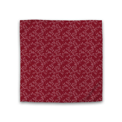 Burgundy Red Cotton Sateen Duvet Cover, Off-White Hand-painted Vine Print, CSDU-1281-182, Double - 206 x 206 cm / 81 x 81 inches
