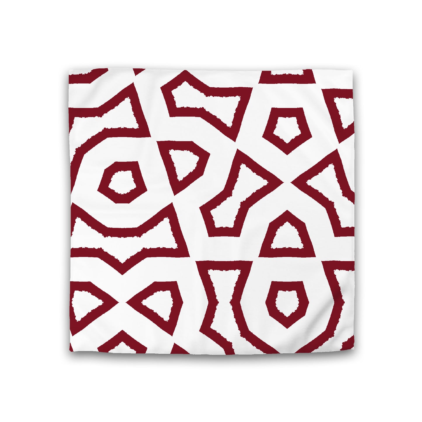 Off-White Cotton Sateen Duvet Cover, Bold Burgundy Red Graphic, CSDU-1281-391, Double - 206 x 206 cm / 81 x 81 inches