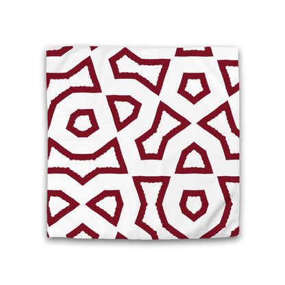 Off-White Cotton Sateen Duvet Cover, Bold Burgundy Red Graphic, CSDU-1281-391, Double - 206 x 206 cm / 81 x 81 inches