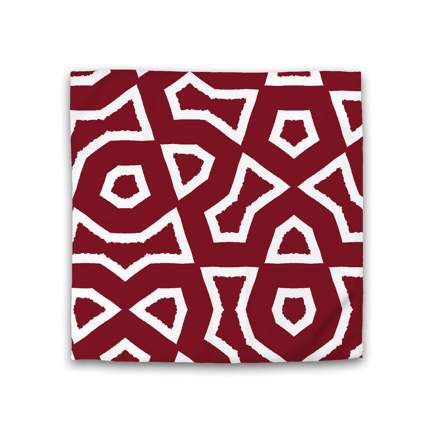 Burgundy Red Cotton Sateen Duvet Cover, Bold Off-White Graphic, CSDU-1281-392, Double - 206 x 206 cm / 81 x 81 inches
