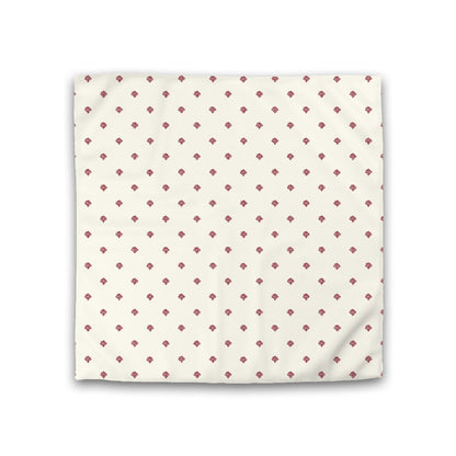 Pale Cream Cotton Sateen Duvet Cover, Burgundy Red Hand-painted Swizzle Motif Print, CSDU-1283-171, Double - 206 x 206 cm / 81 x 81 inches