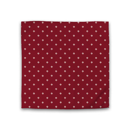 Burgundy Red Cotton Sateen Duvet Cover, Pale Cream Hand-painted Swizzle Motif Print, CSDU-1283-172, Double - 206 x 206 cm / 81 x 81 inches