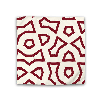 Pale Cream Cotton Sateen Duvet Cover, Bold Burgundy Red Graphic, CSDU-1283-391, Double - 206 x 206 cm / 81 x 81 inches